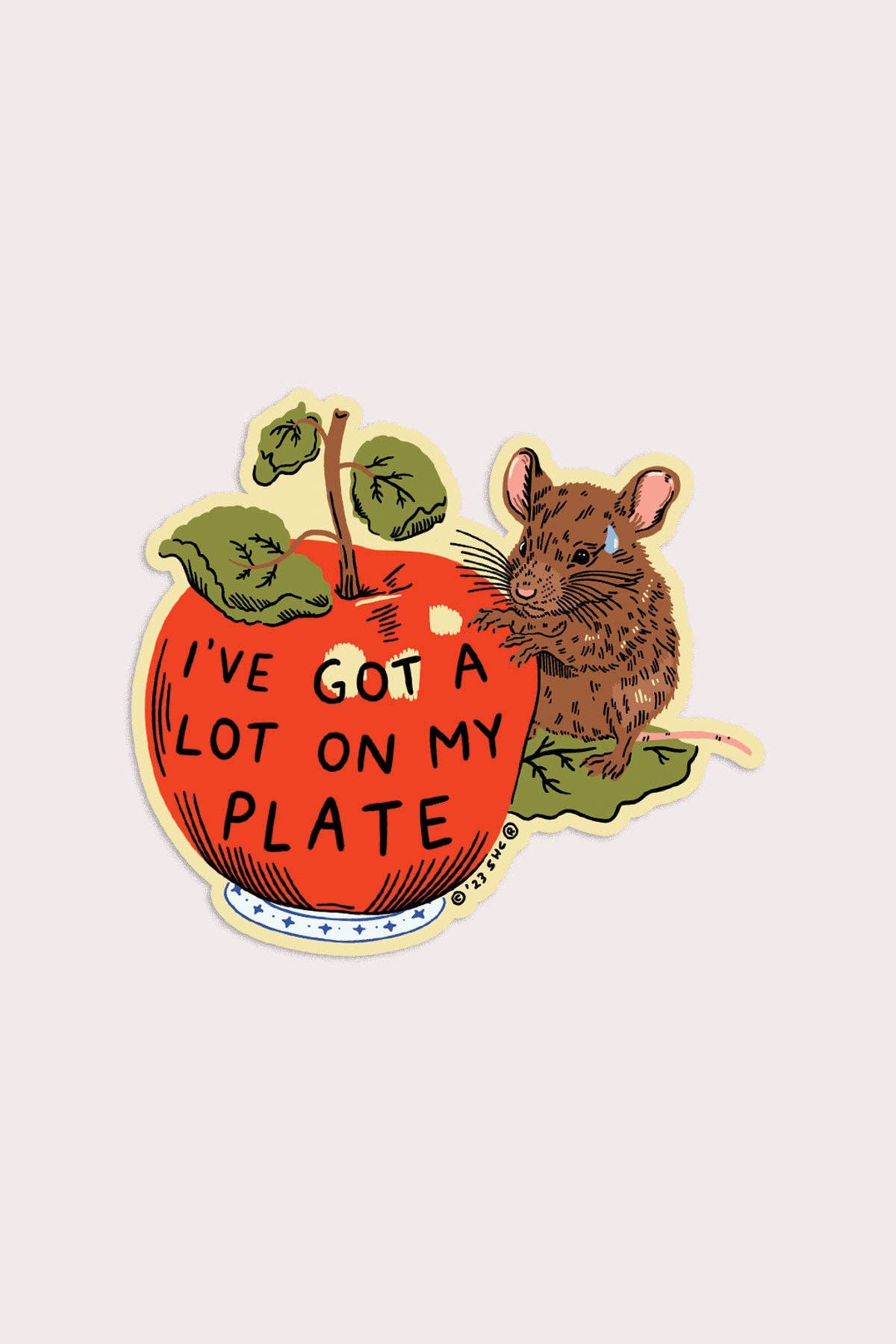 A Lot On My Plate Sticker peeled off backing