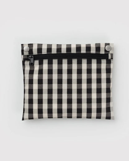 BAGGU Cloud Bag Black and Cream Gingham side profile - PABOOM