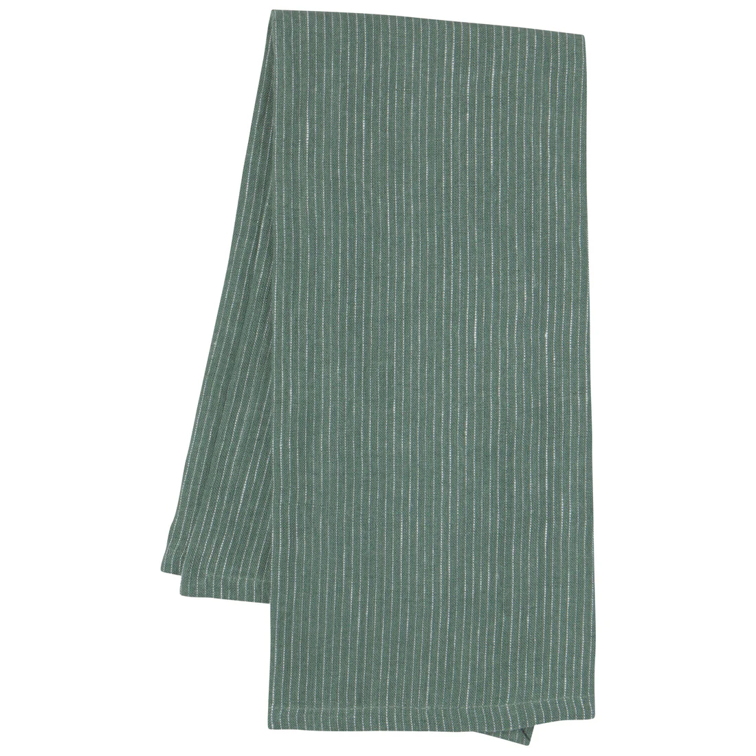 Jade Green Linen Pinstripe Dishtowel