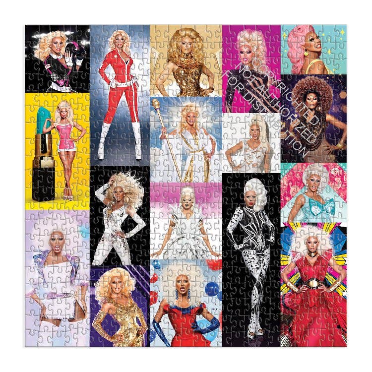 RuPaul's Drag Race puzzle runway looks close-up - PABOOM