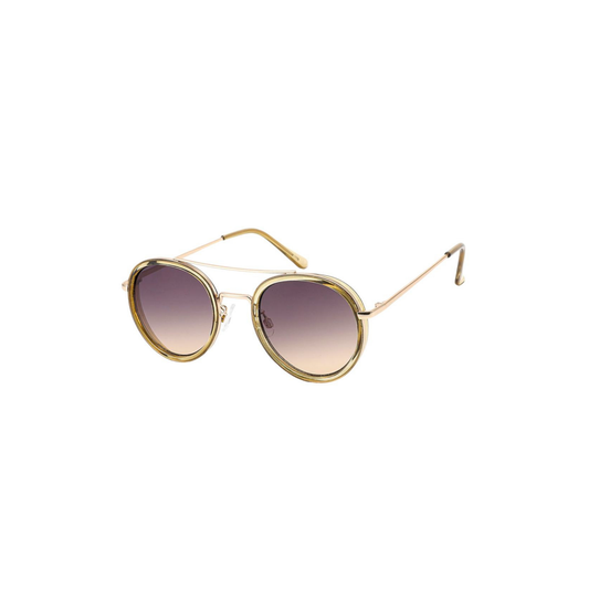 Vintage Round Double Bridge Sunglasses – Classic Retro : Brown