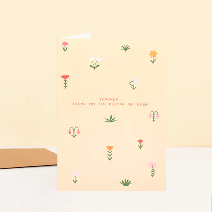 Floral Teacher Card