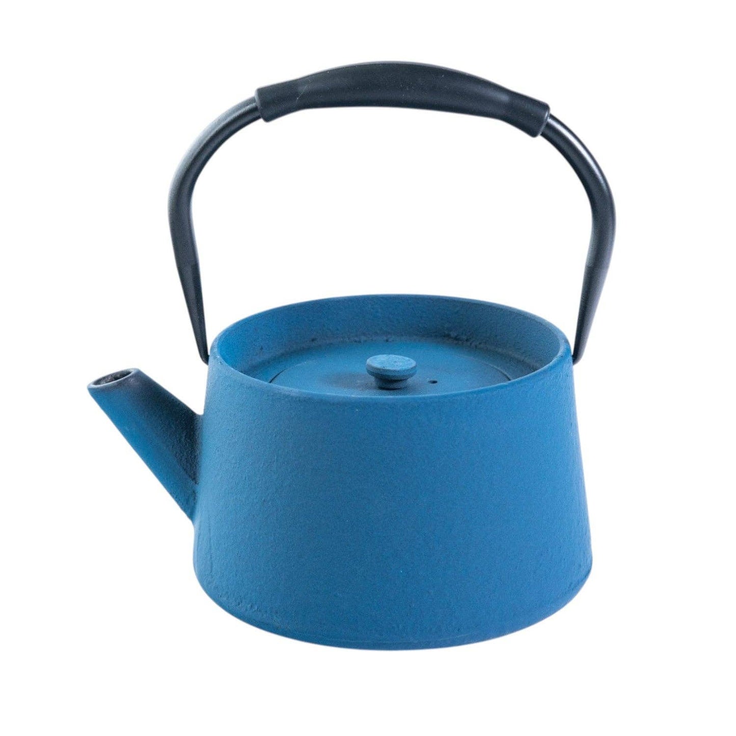 Modern Straight Edge Cast Iron Tea Pot - Blue