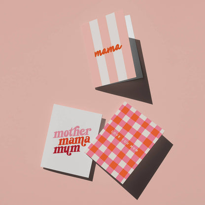 Mama card shown with envelope
