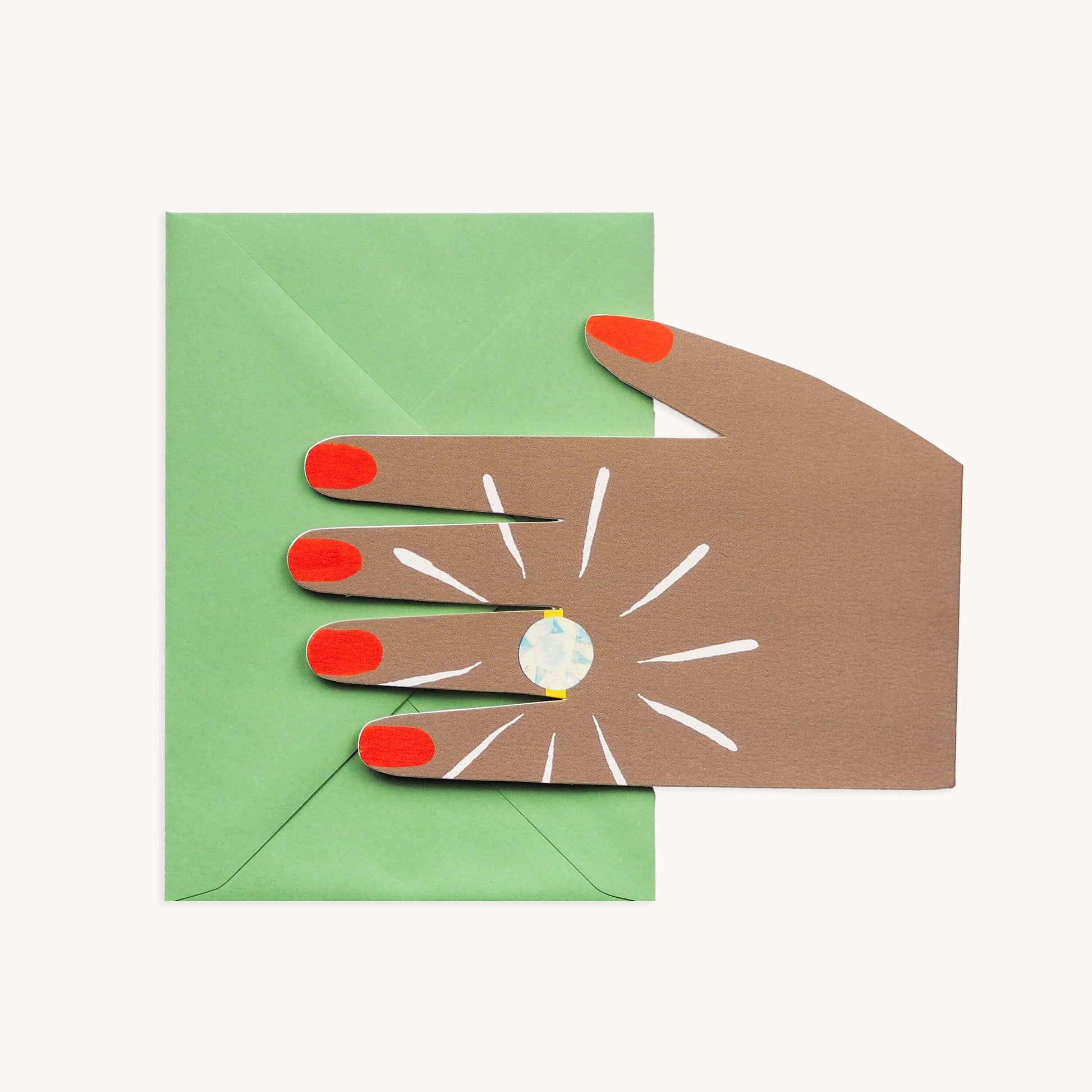 Diamond Ring Engagement Card with envelope