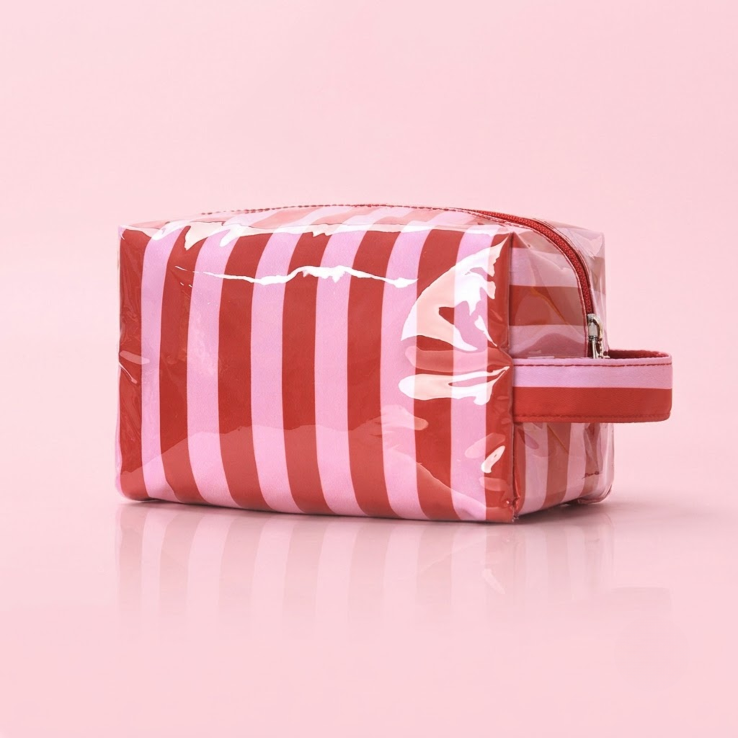 Vibrant Jelly Makeup Pouch - Pink + Red