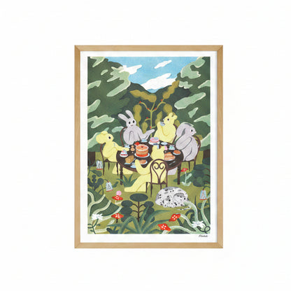 Afternoon Snack in the Garden - Magda Chmielowska A3 Poster