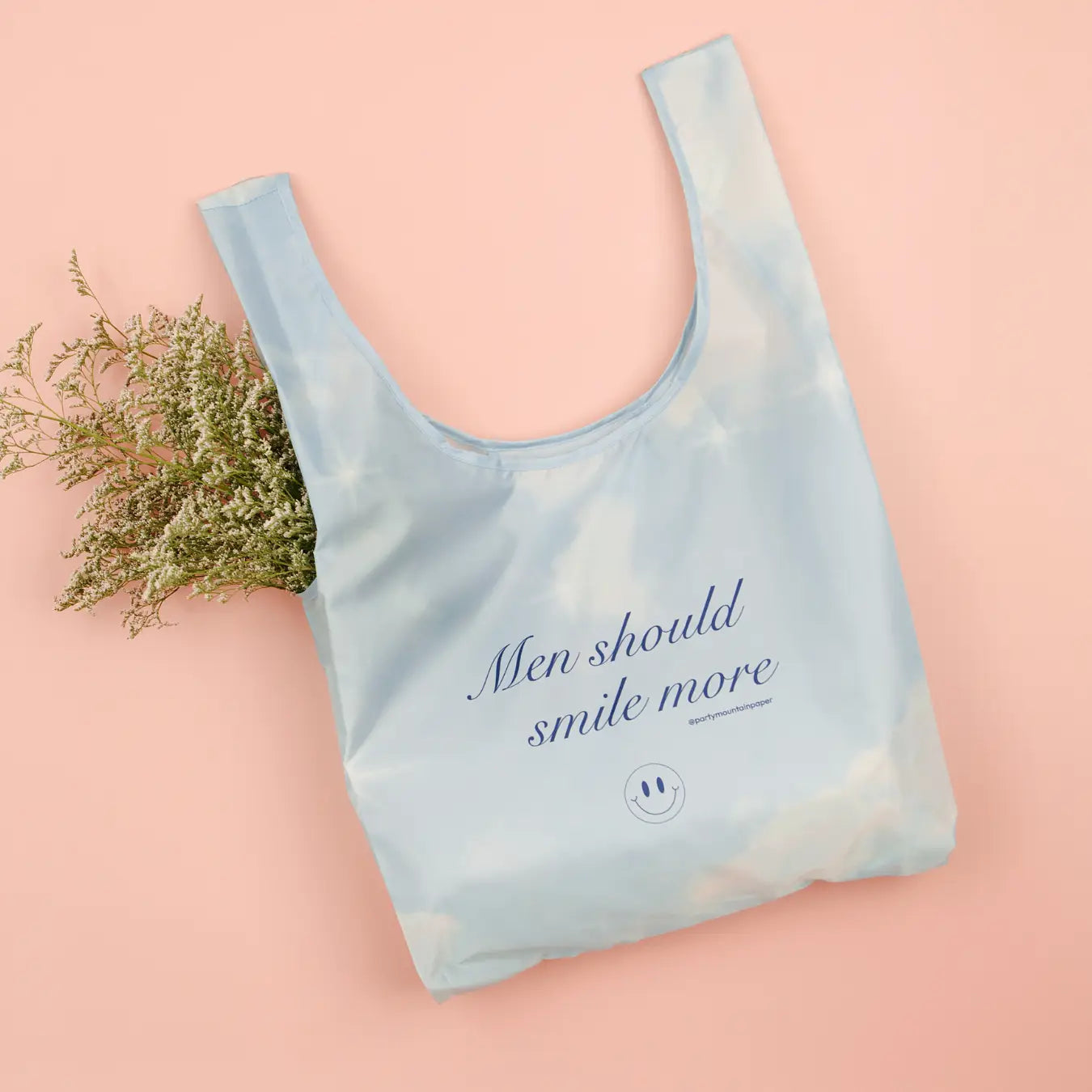 Men Should Smile More Foldable Nylon Tote