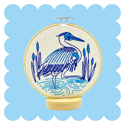 Blue Heron Complete Embroidery Kit