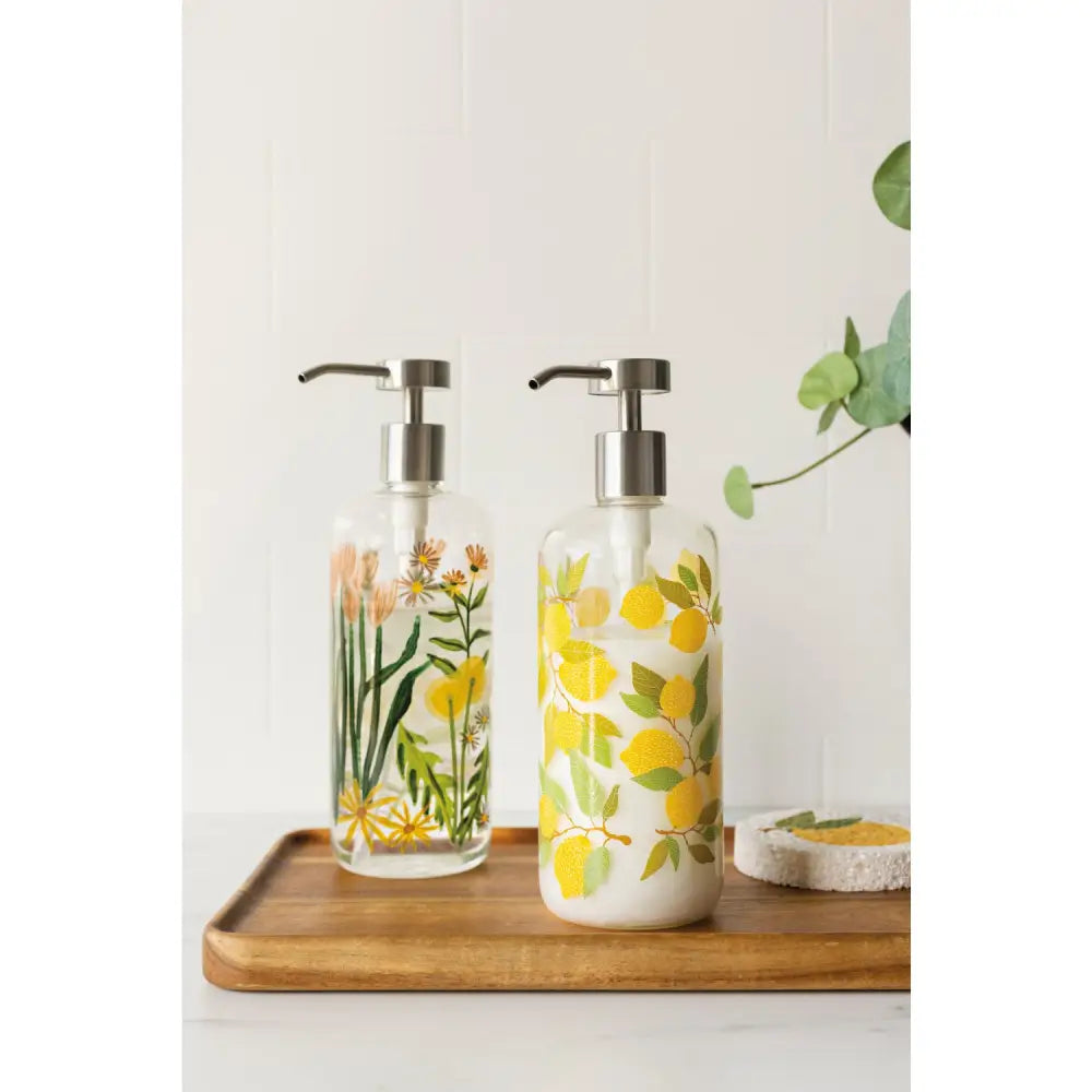 Danica - Bees + Blooms Glass Soap Pump