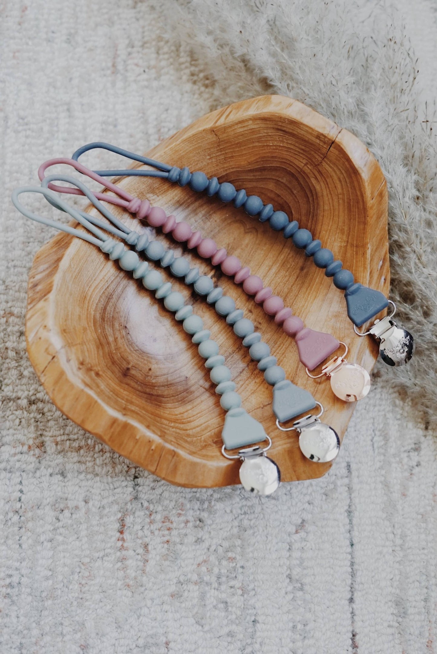 Sweetie Strap™ Silicone One-Piece Pacifier Clips - Succulent Beaded