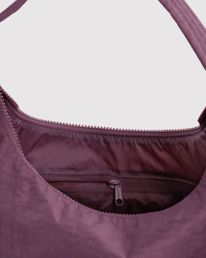 BAGGU Nylon Shoulder Bag Wild Plum side profile - PABOOM