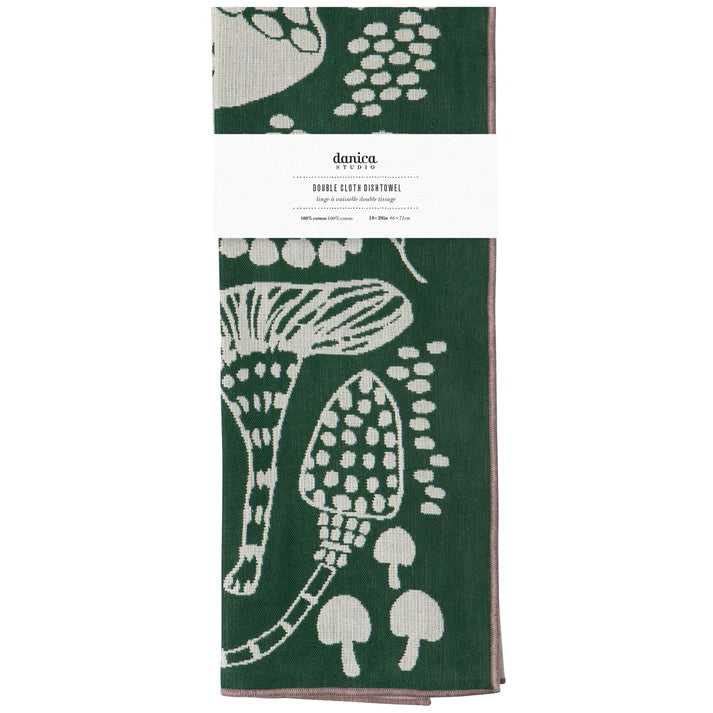 Close-up of the mushroom print detail on the Wildgrove towel – PABOOM