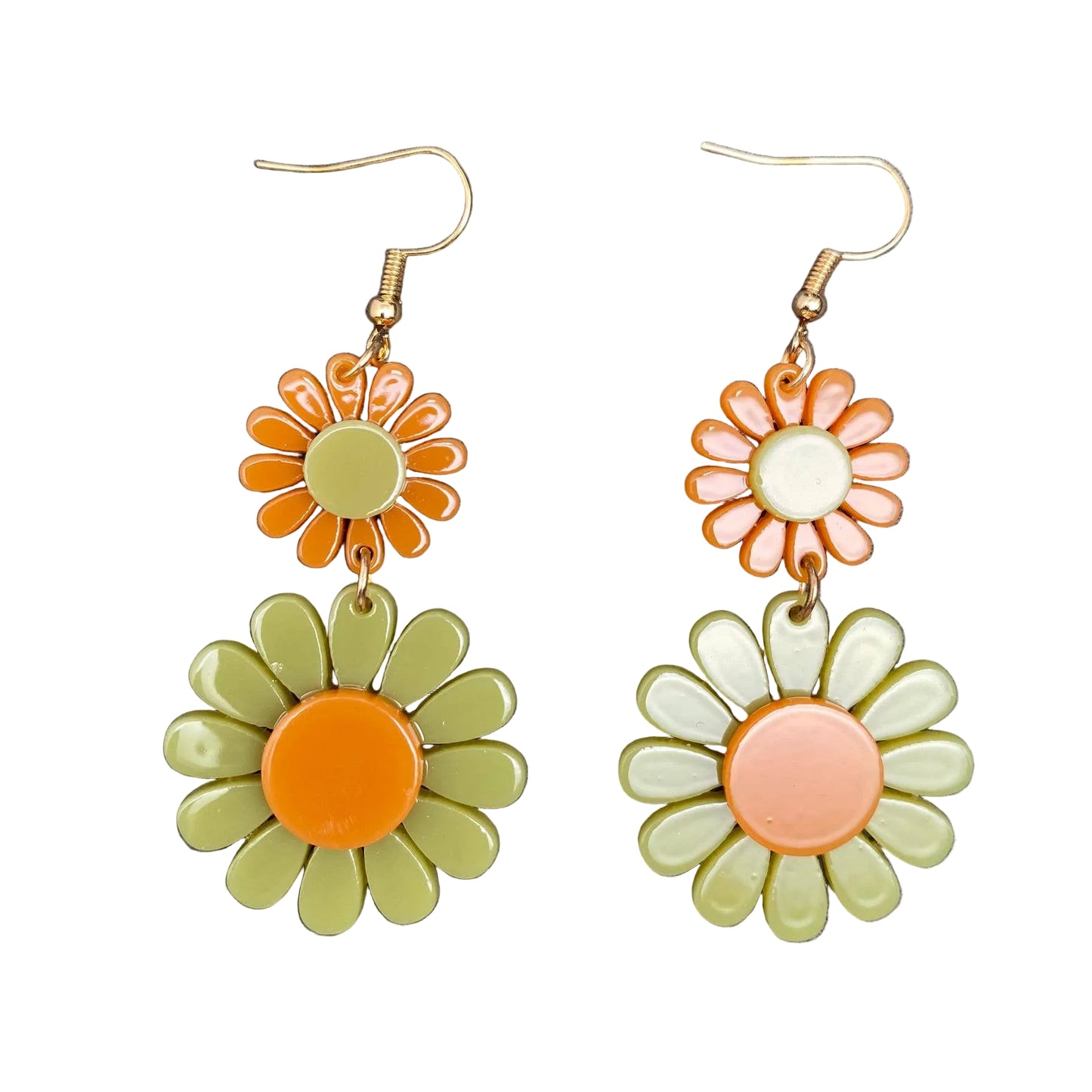 Acrylic Sunflower Dangle Earrings