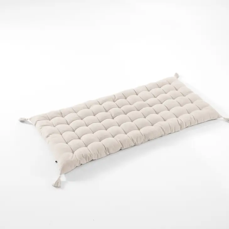 Floor Mattress with Tassels Greige