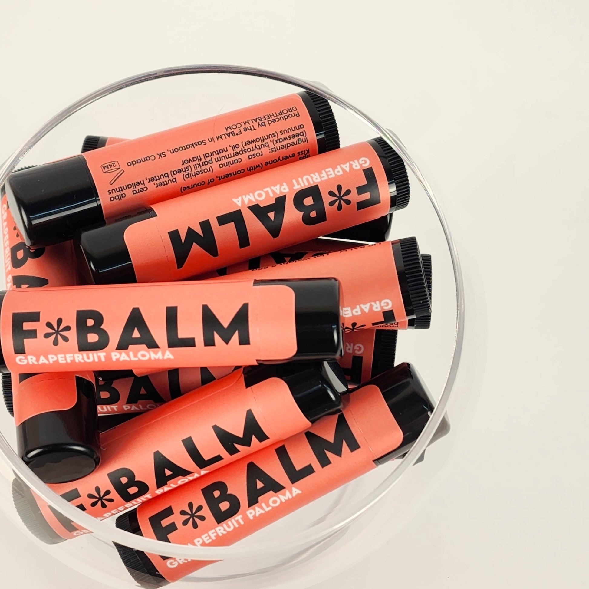Charleston & Harlow Grapefruit Paloma lip balm packaging angle