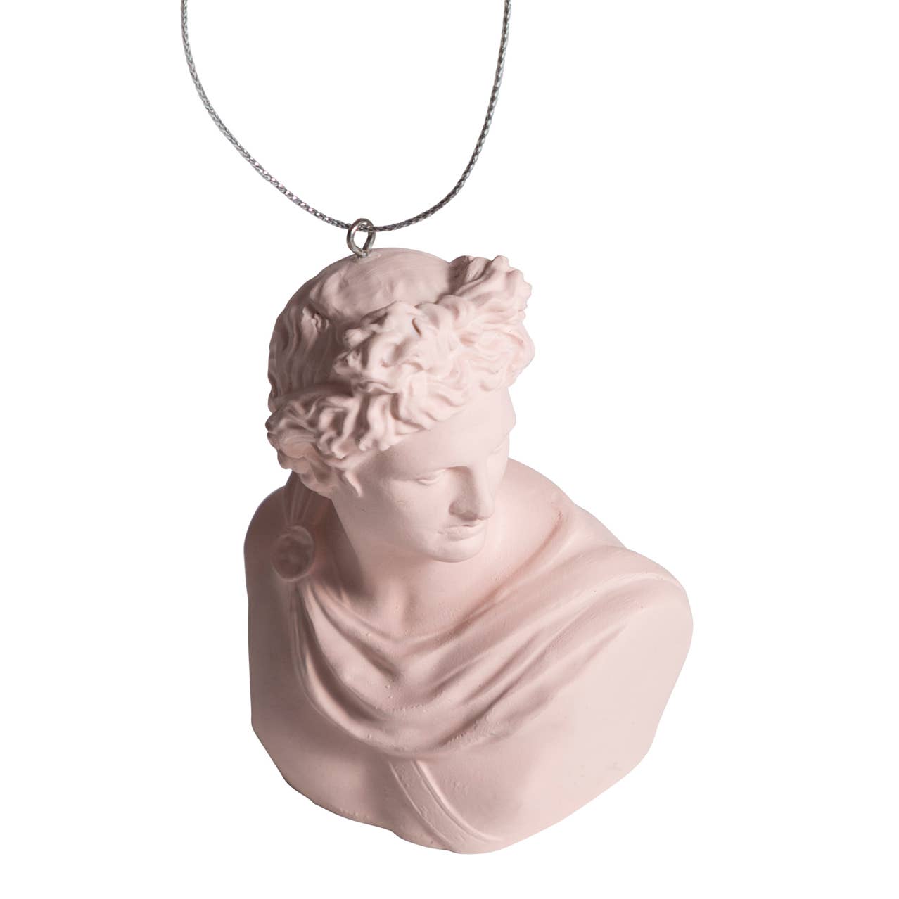 Pink Apollo Bust Ornament 4”H