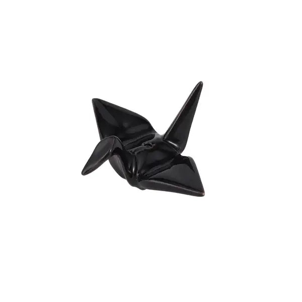 Origami Crane Incense Holder Black