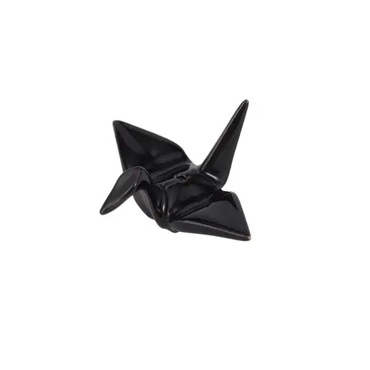 Origami Crane Incense Holder Black