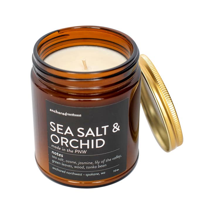 Sea Salt & Orchard Scented Soy Candle 7.2oz.