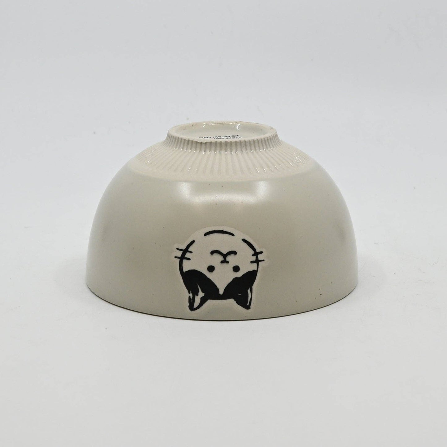 Cat Design Porcelain Rice Bowl White