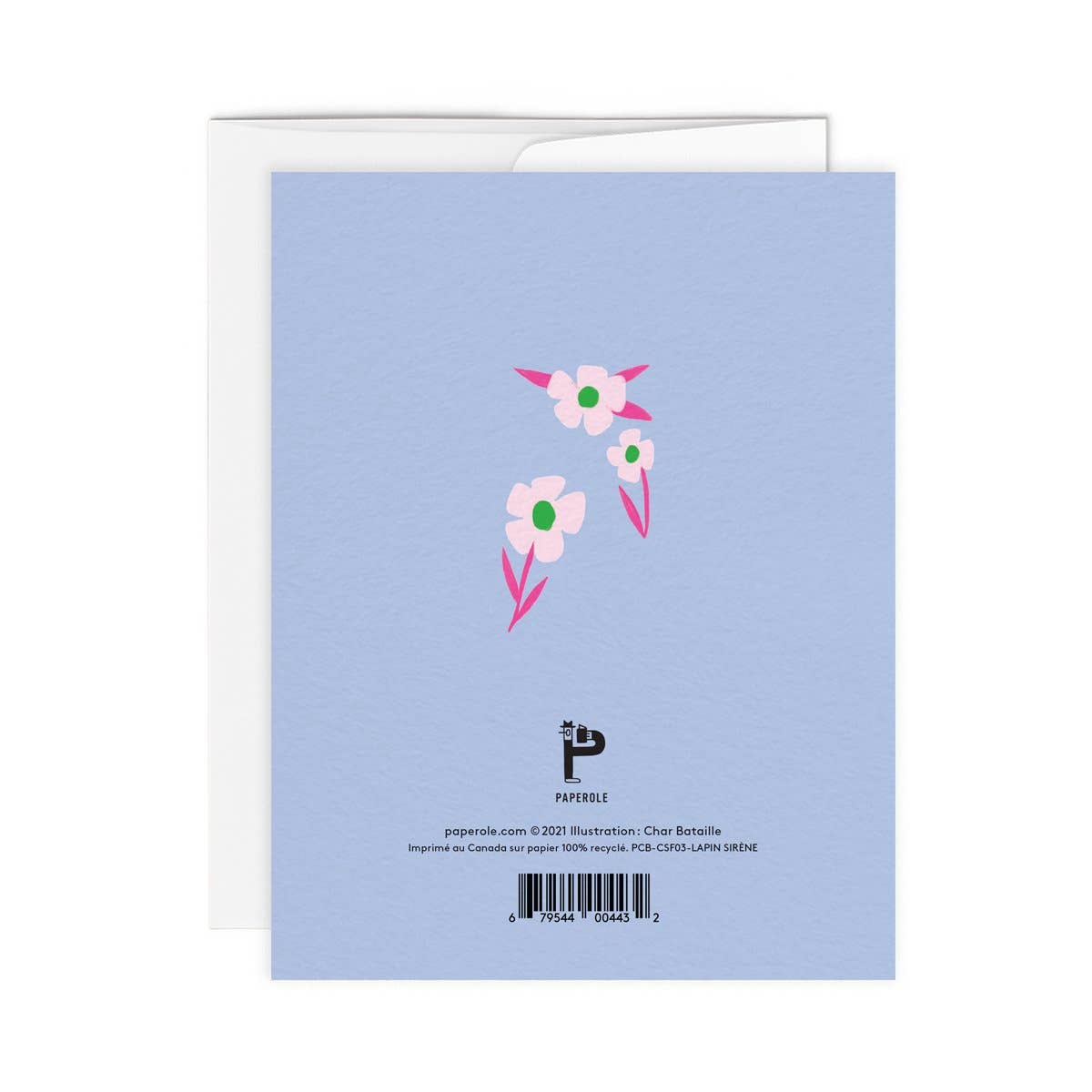 Lapin Sirène card paired with its envelope