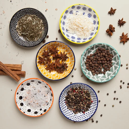 Bits + Dots pinch bowl shown individually, displaying the black and white geometric pattern - PABOOM