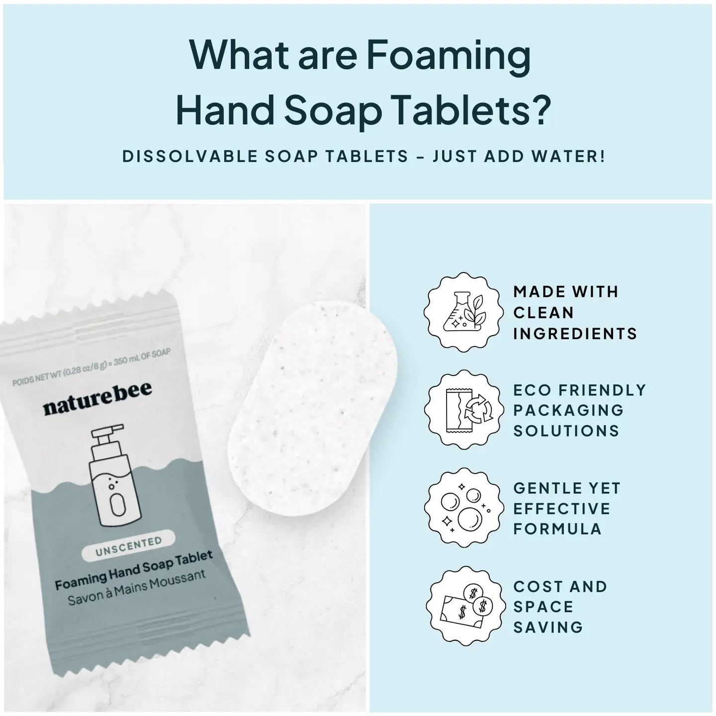 Unscented Foaming Hand Soap Tablet