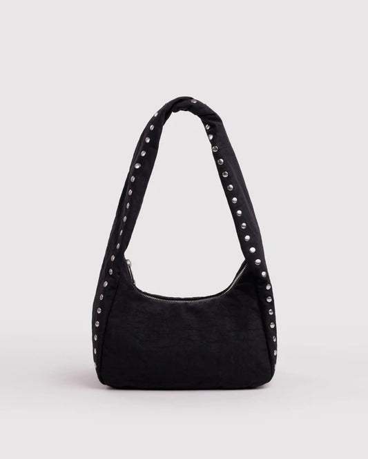 BAGGU Small Nylon Meringue Bag in studs print with structured twist-top strap - PABOOM