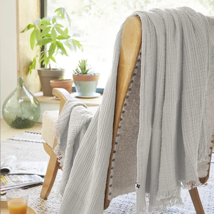 Cotton Fringed Throw Cloud