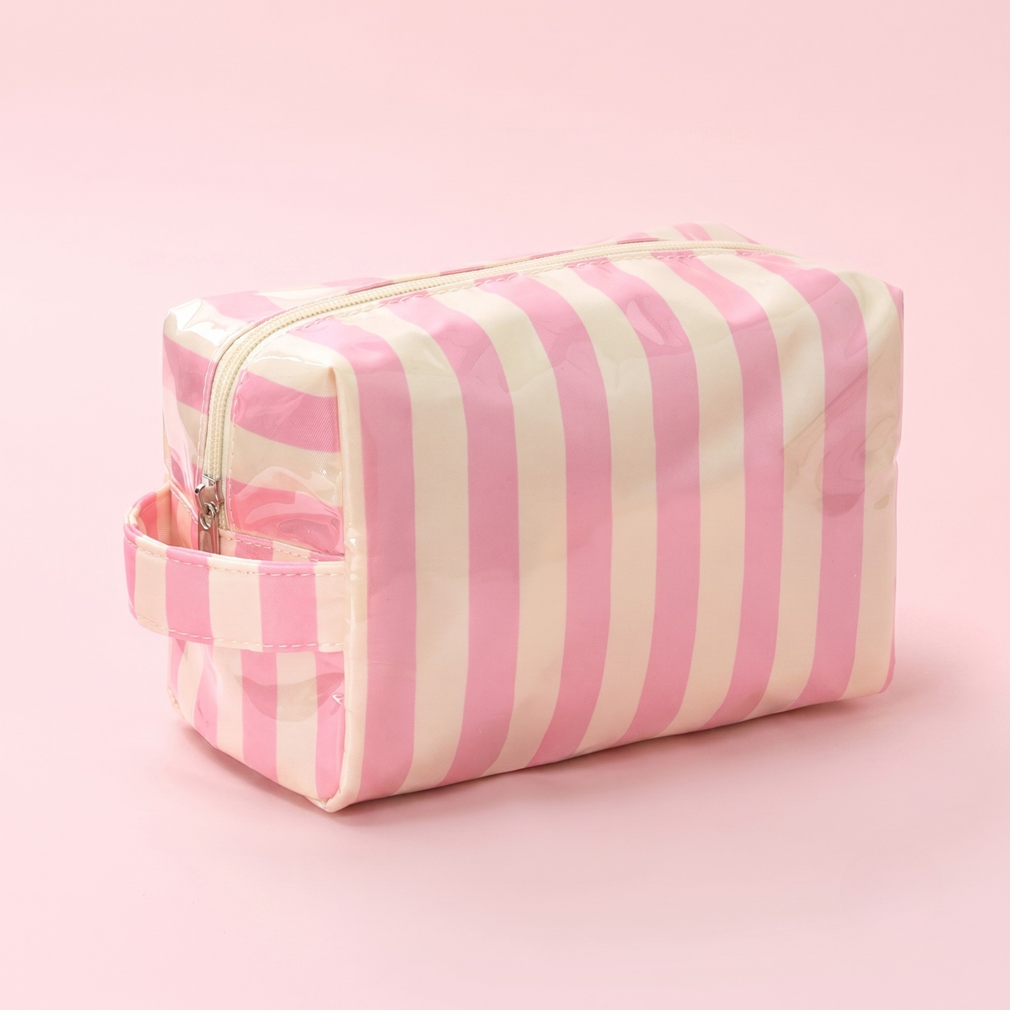 Vibrant Jelly Makeup Pouch - Pink + Cream