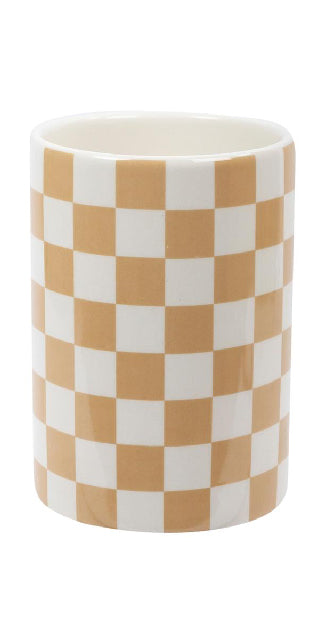 Checkered Cylinder Wheat Vase