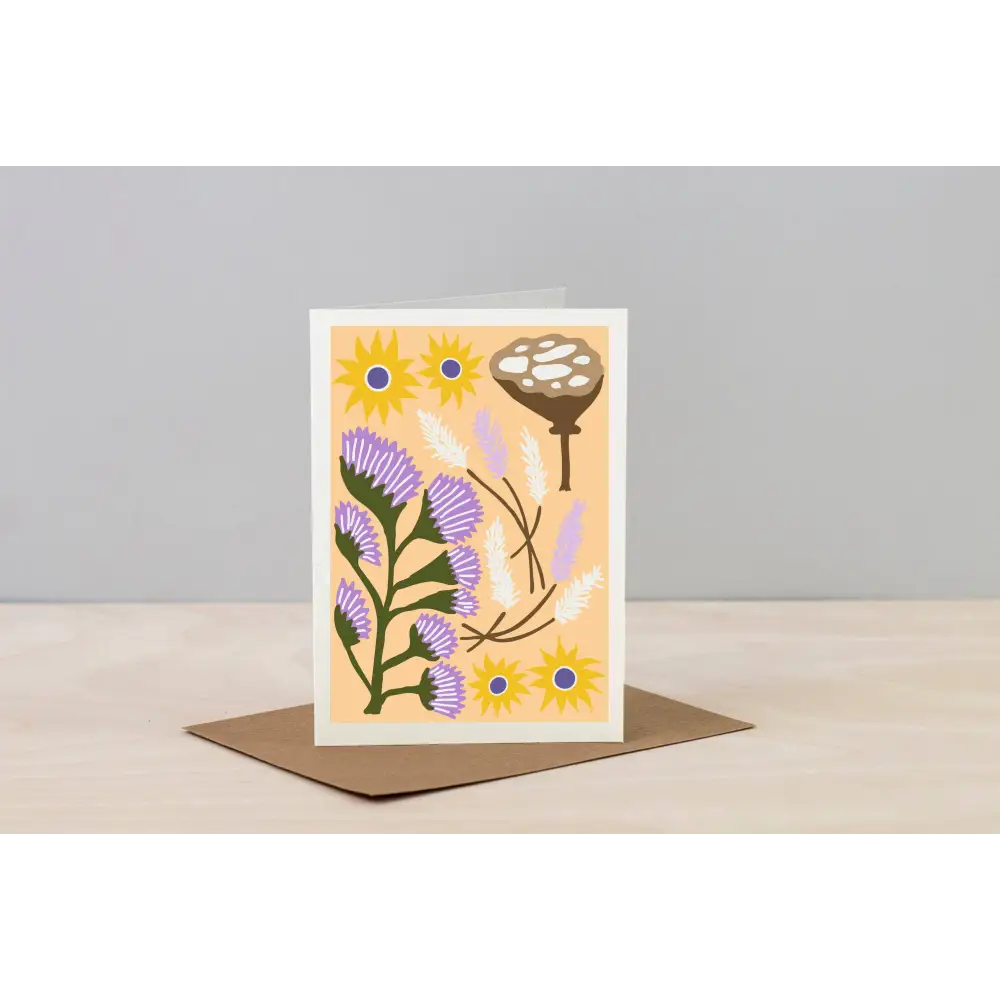Studio Wald - UK Made - All Occasions A6 Card- Dried- Wheat yellow