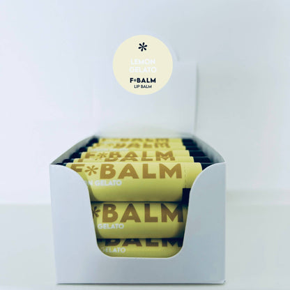 Charleston & Harlow Lemon Gelato lip balm cap removed showing balm