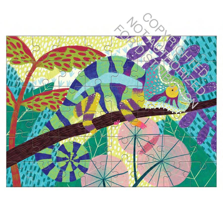 Panther Chameleon Mudpuppy mini puzzle pieces - PABOOM