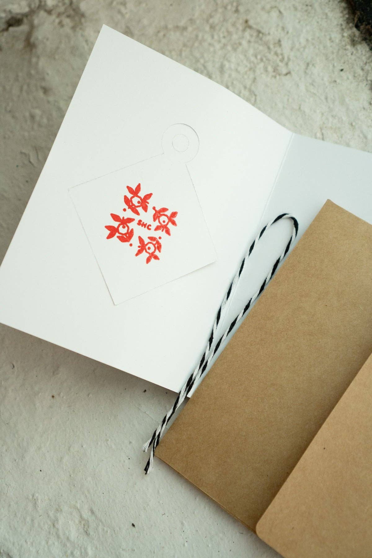 Great Day Frog card, back of ornament with decorative stamp