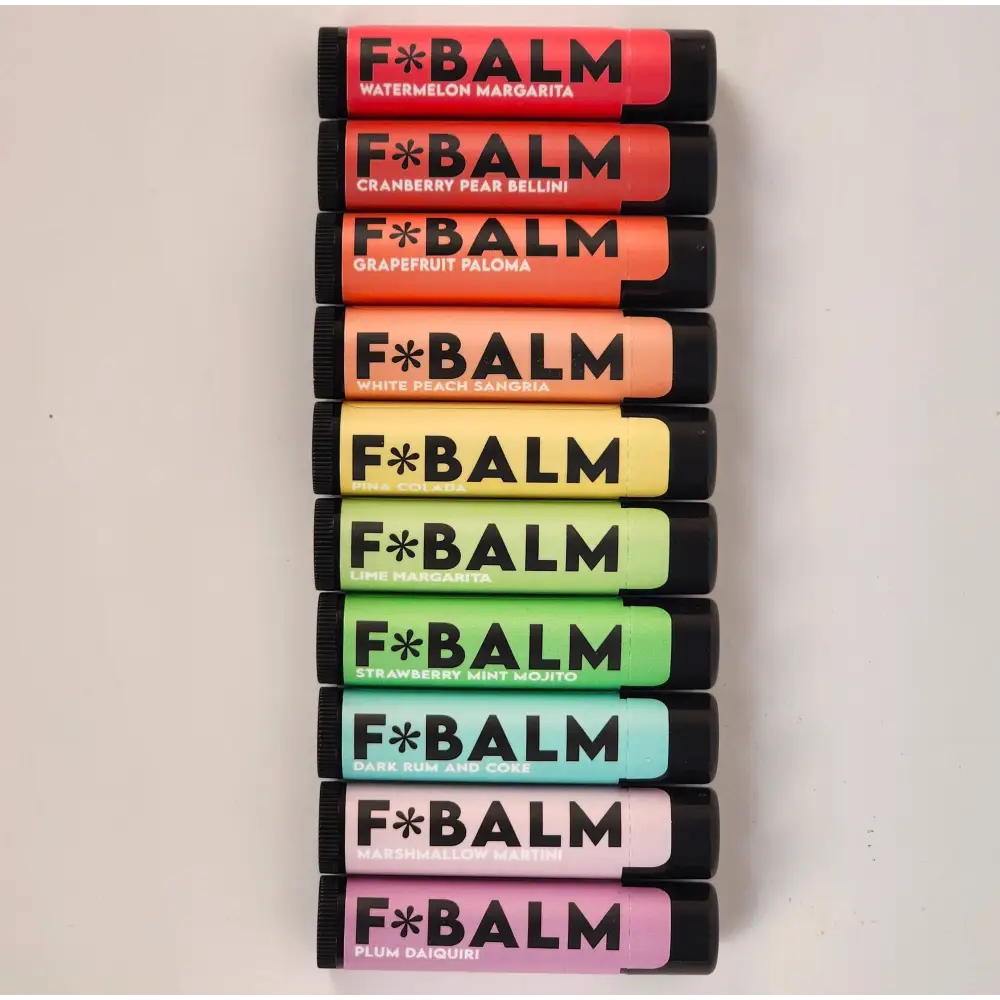 Charleston & Harlow Candle Co. - Grapefruit Paloma Lip Balm - stack ten colorful lip balm