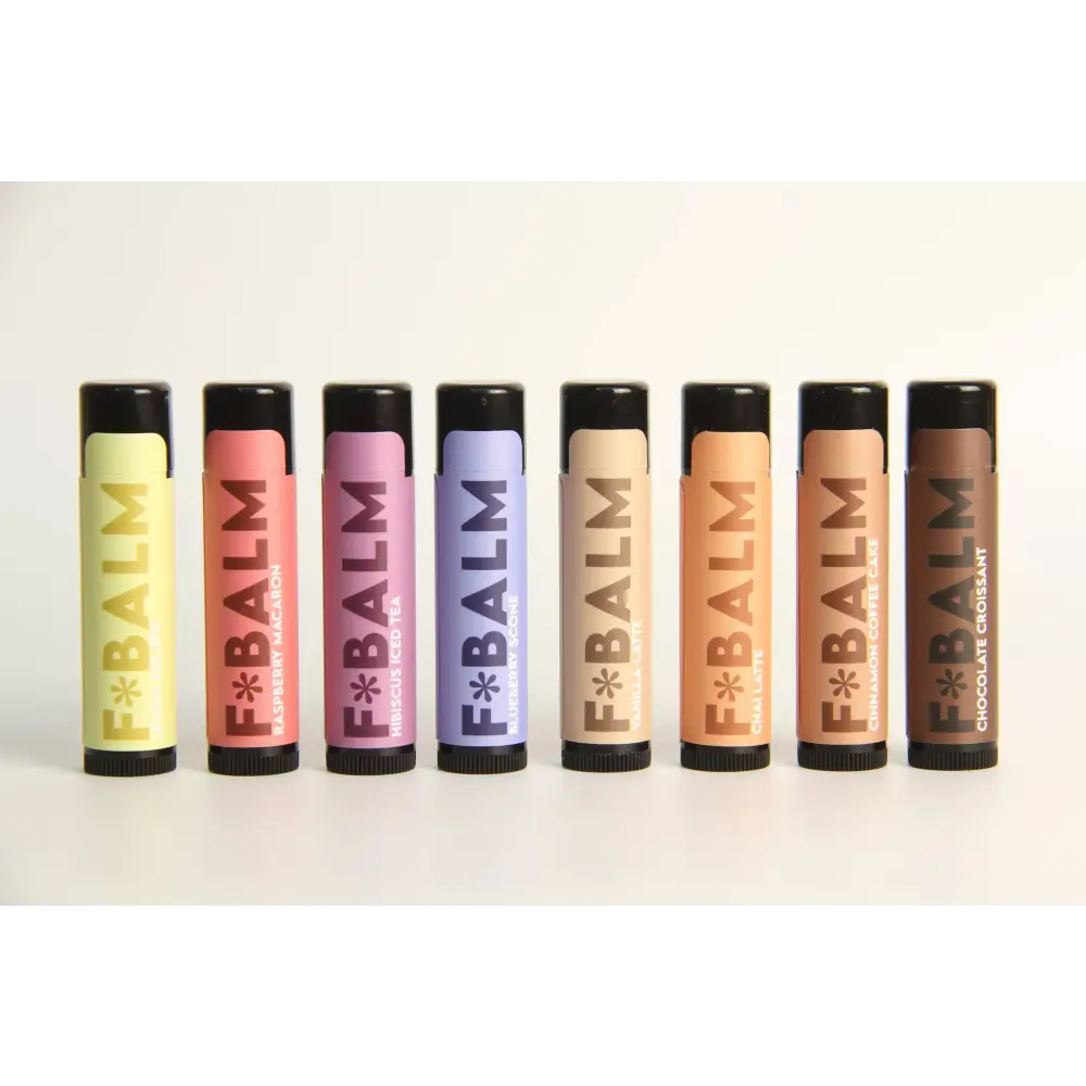 Charleston & Harlow Candle Co. - Lemon Gelato Lip Balm - row eight colored lip balms