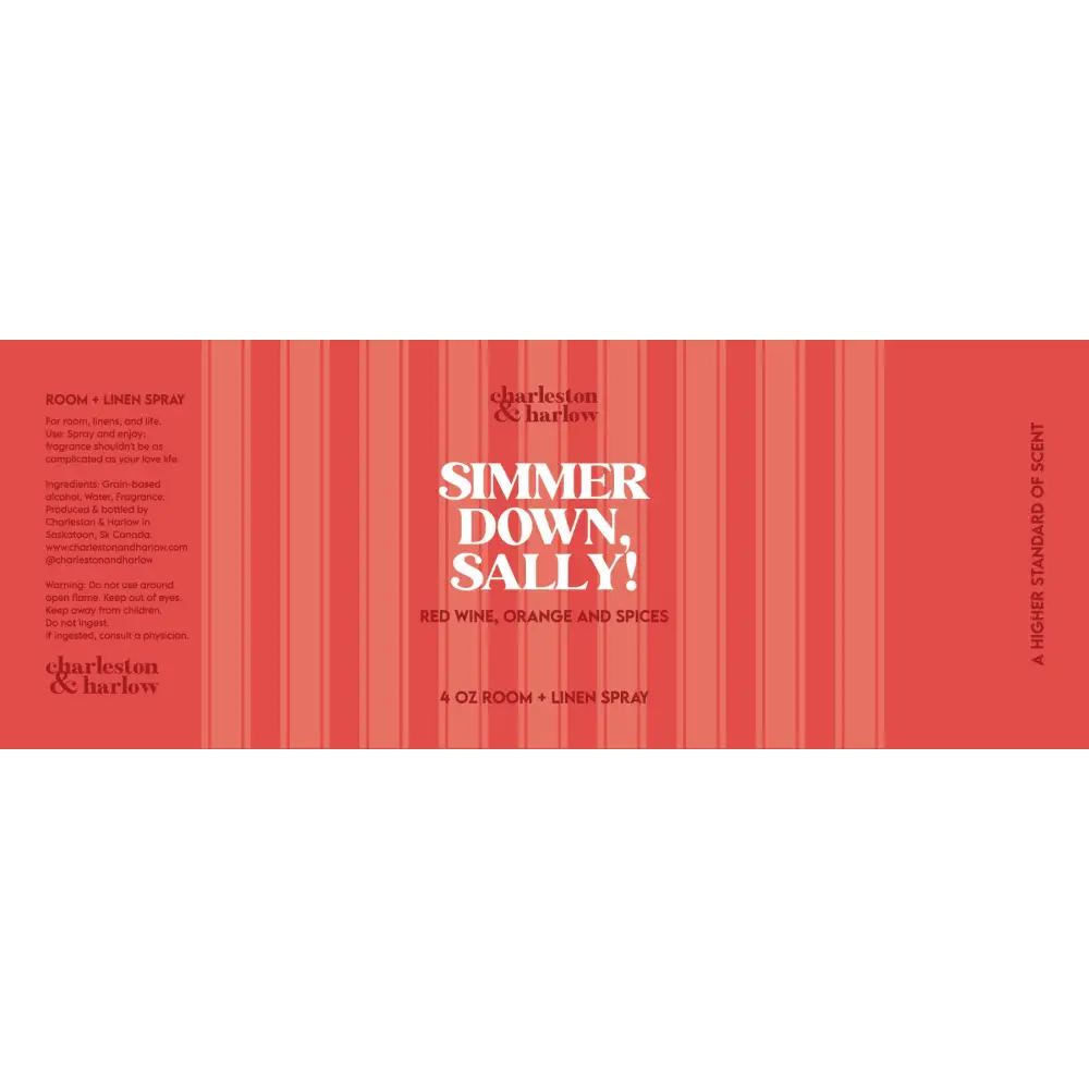Charleston & Harlow Candle Co. - Simmer Down Sally! Room and Linen Spray