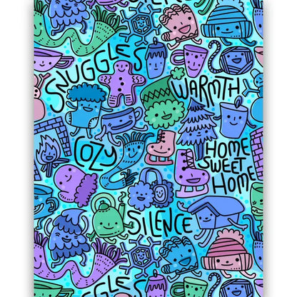 Winter Pattern Christmas Card - PABOOM