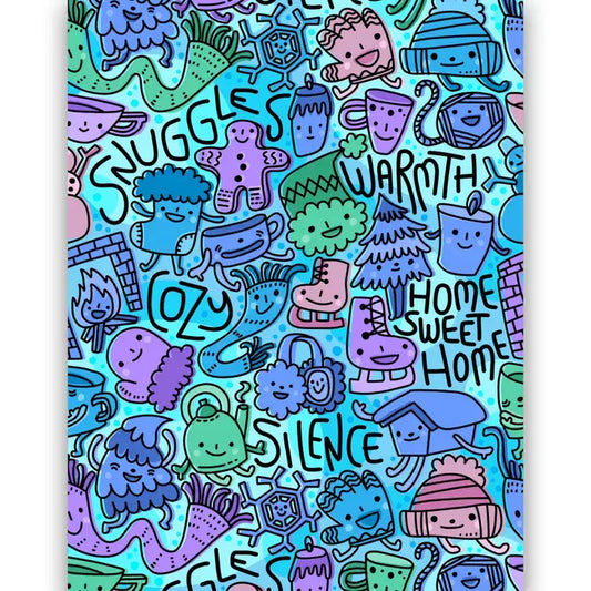 Winter Pattern Christmas Card - PABOOM