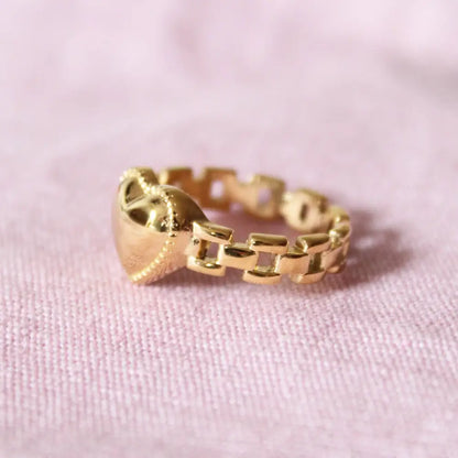 Cousins Collective - Chained Heart Ring 18K Gold Plated