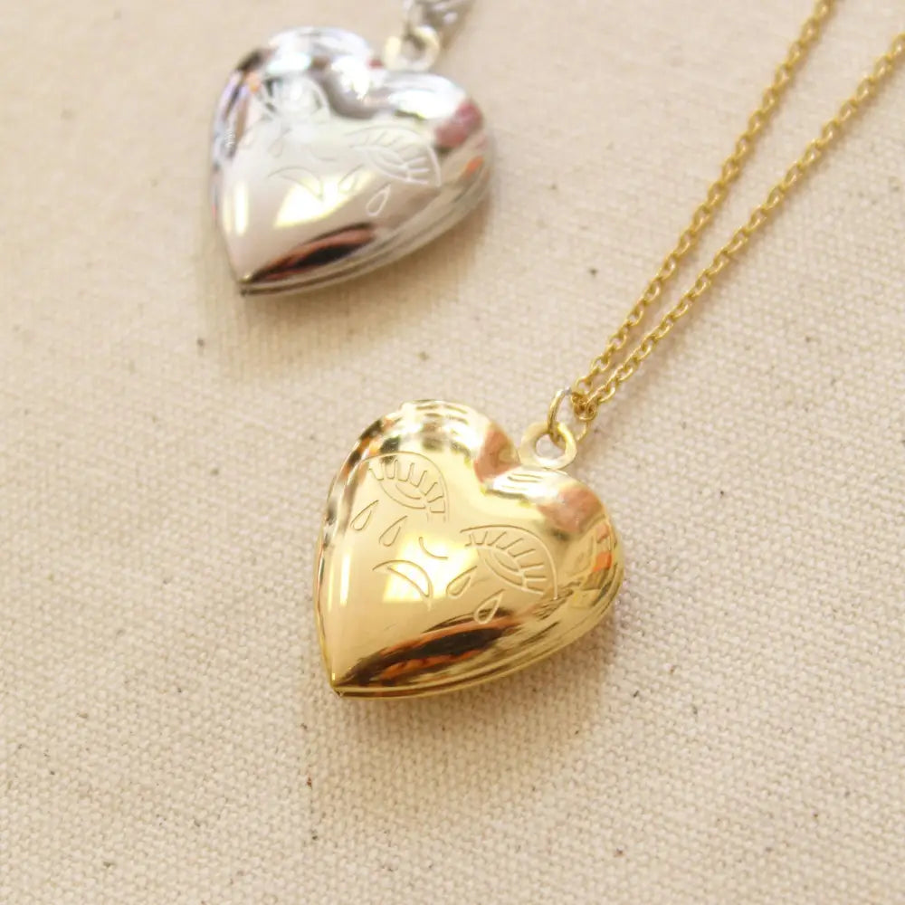 Cousins Collective - Crying Heart Locket Charm Necklace Gold