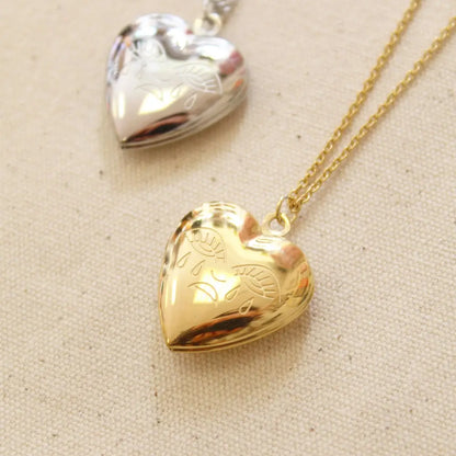 Cousins Collective - Crying Heart Locket Charm Necklace Gold
