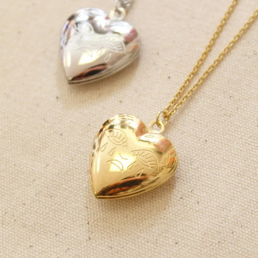 Cousins Collective - Crying Heart Locket Charm Necklace Gold