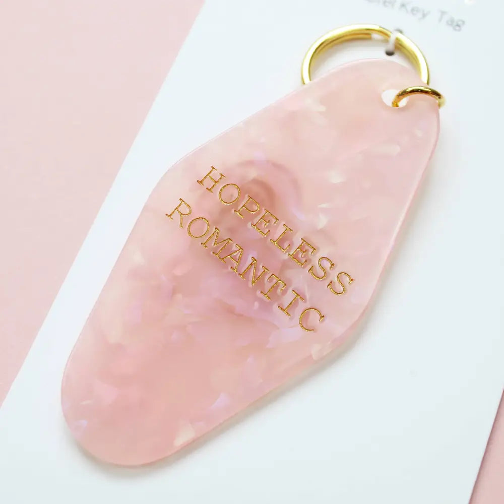 Cousins Collective - Crying Heart Motel Keytag Keychain - Pink Marble