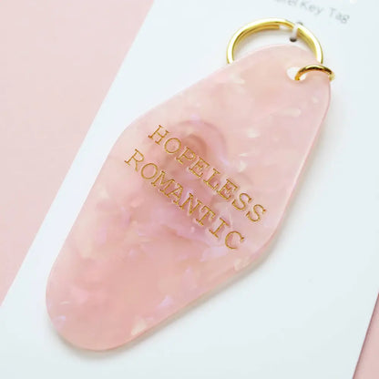 Cousins Collective - Crying Heart Motel Keytag Keychain - Pink Marble
