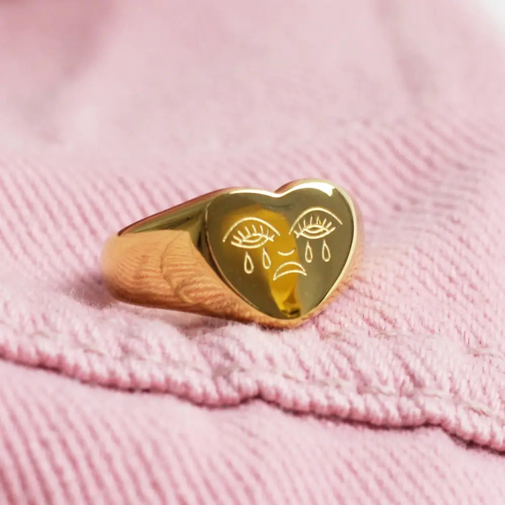 Crying Heart Signet Ring - PABOOM