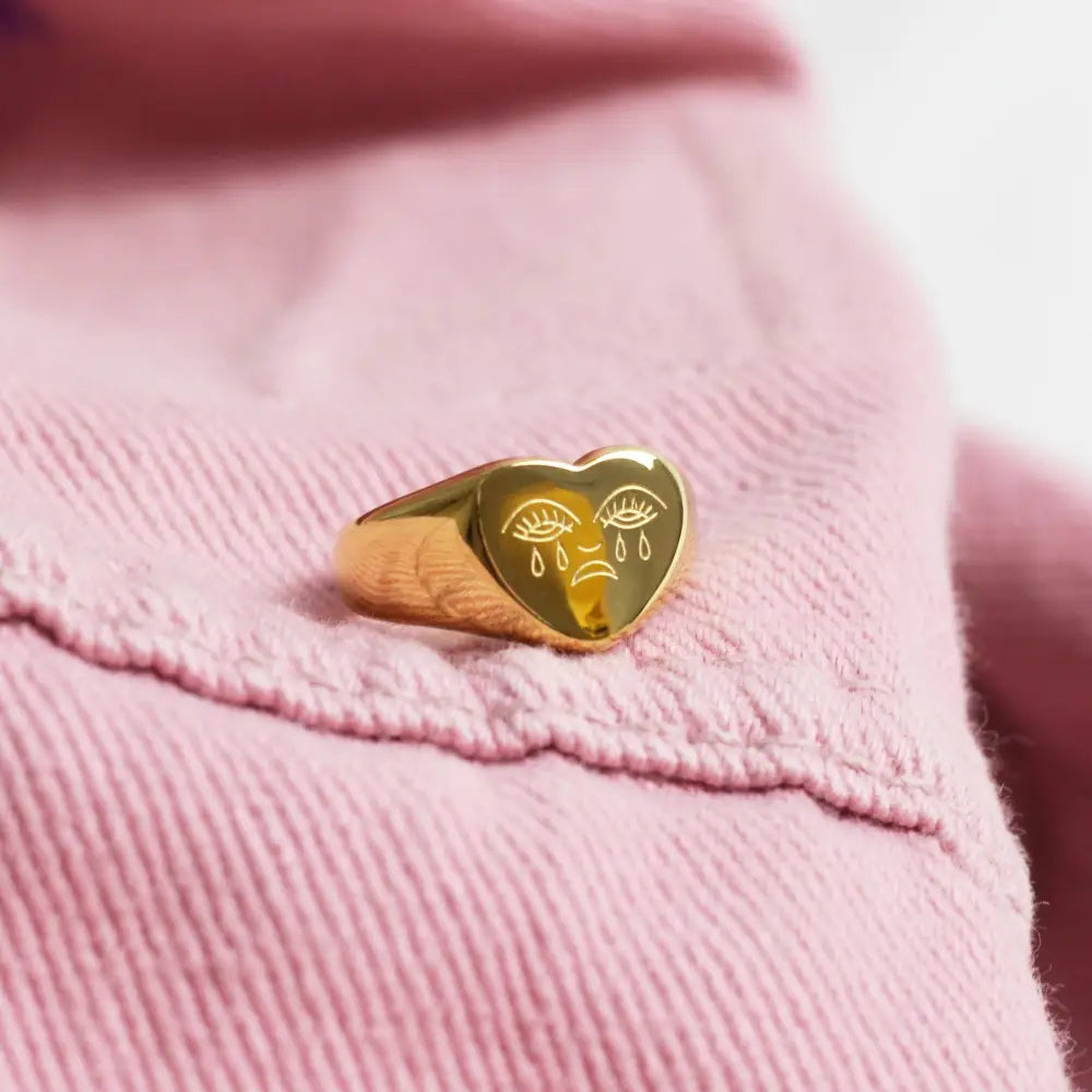 Crying Heart Signet Ring - PABOOM