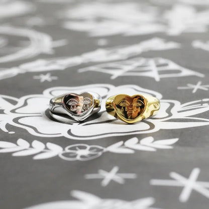 Crying Heart Signet Ring - PABOOM